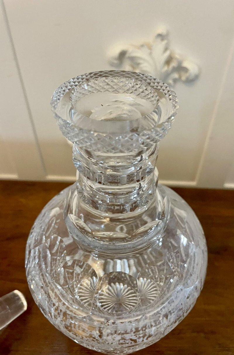Outstanding Quality Antique Victorian Cut Glass Decanter - Image 4